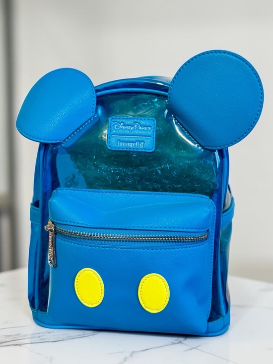 Loungefly Handbags - Disney Parks Loungefly Neon Blue Clear Backpack Walt Disney World Mickey Bag